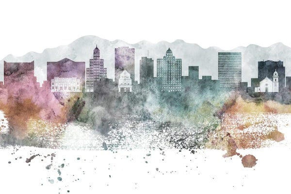 El Paso: El Paso Pastel Skyline by WallDecorAddict