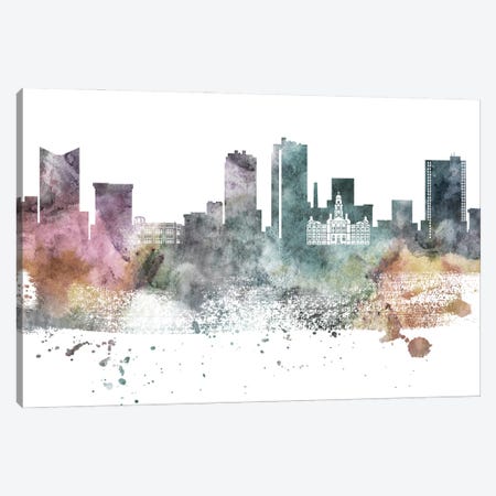 Fort Worth Pastel Skyline Canvas Print #WDA1049} by WallDecorAddict Canvas Wall Art