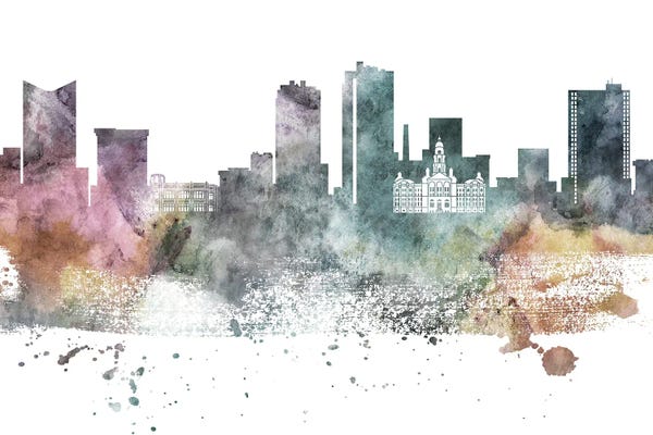 Fort Worth: Fort Worth Pastel Skyline by WallDecorAddict
