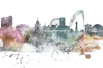 Geneva Pastel Skyline by WallDecorAddict canvas print