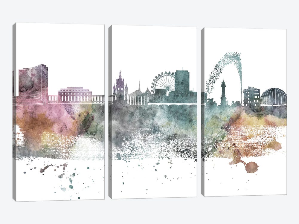 Geneva Pastel Skyline by WallDecorAddict 3-piece Canvas Print