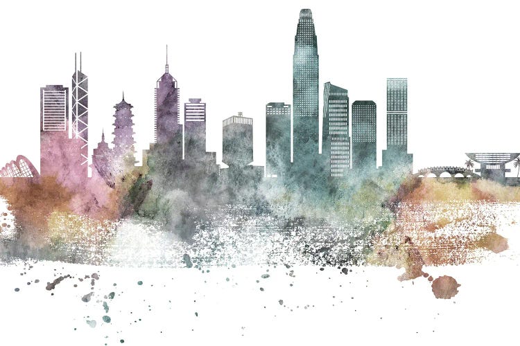 Hong Kong Pastel Skyline