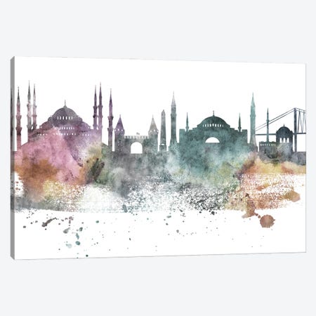 Istanbul Pastel Skyline Canvas Print #WDA1058} by WallDecorAddict Canvas Print