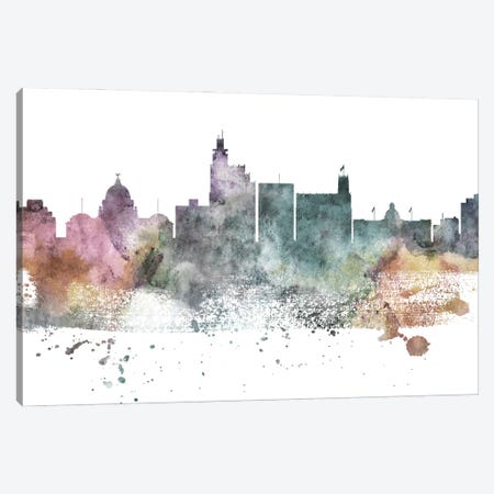 Jackson Mi Pastel Skyline Canvas Print #WDA1059} by WallDecorAddict Art Print