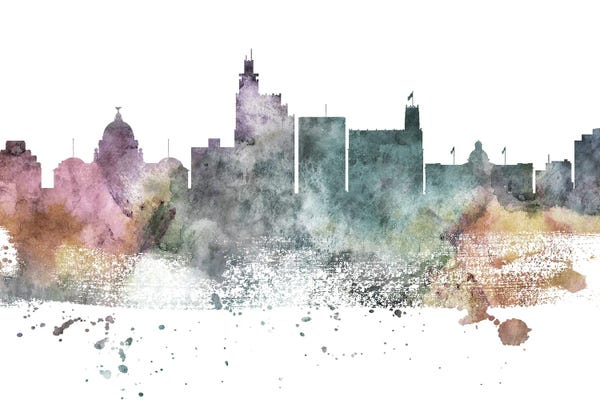 Mississippi: Jackson Mi Pastel Skyline by WallDecorAddict