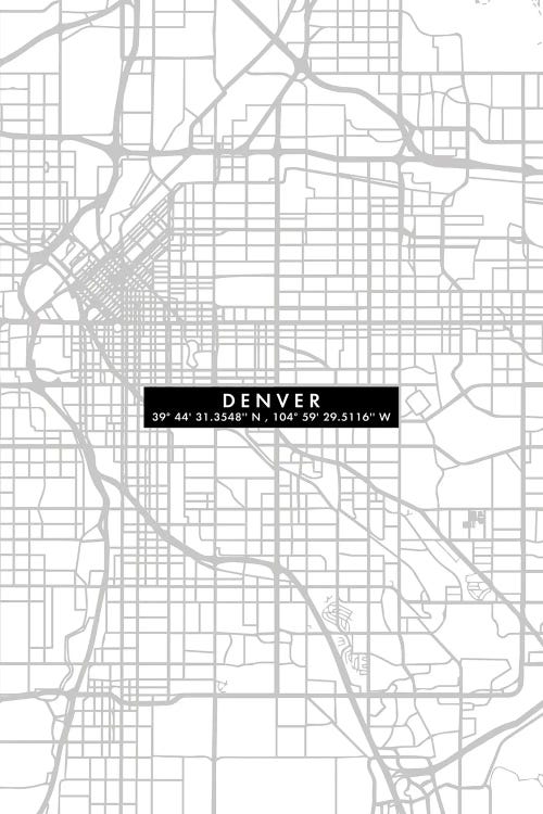 Denver City Map Minimal