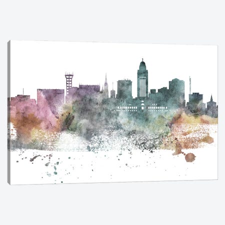 Lincoln Pastel Skyline Canvas Print #WDA1063} by WallDecorAddict Canvas Artwork