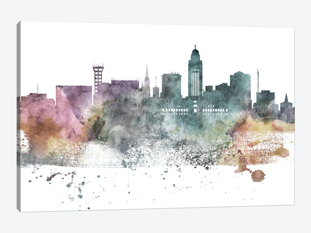 Lincoln Pastel Skyline by WallDecorAddict 1-piece Art Print