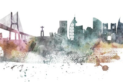 Lisbon Pastel Skyline by WallDecorAddict multi panel art