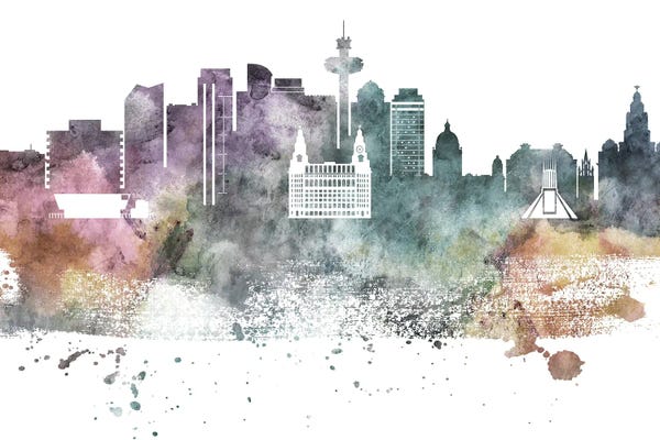 England: Liverpool Pastel Skyline by WallDecorAddict