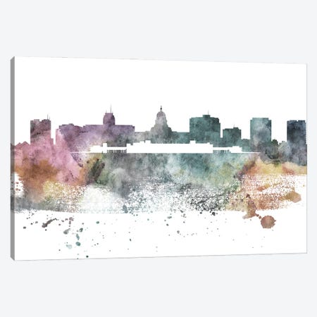 Madison Pastel Skyline Canvas Print #WDA1069} by WallDecorAddict Canvas Wall Art