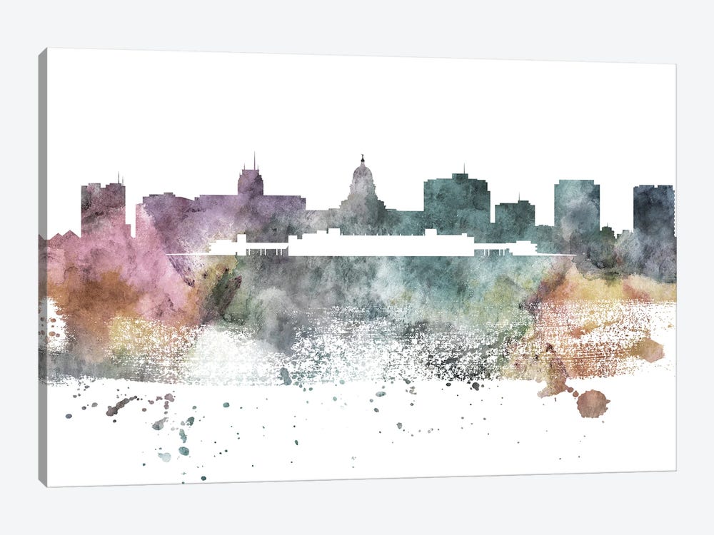 Madison Pastel Skyline by WallDecorAddict 1-piece Canvas Print