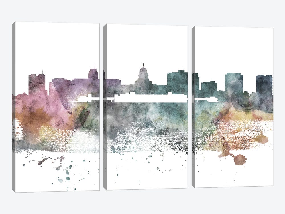 Madison Pastel Skyline by WallDecorAddict 3-piece Art Print