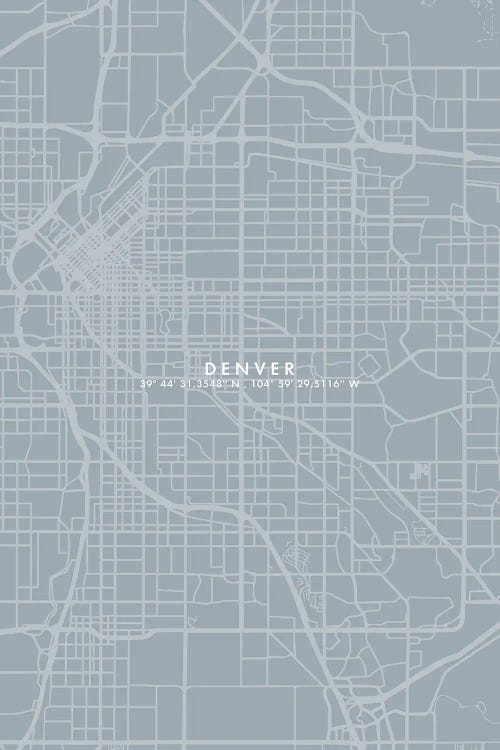 Denver City Map Simple Color