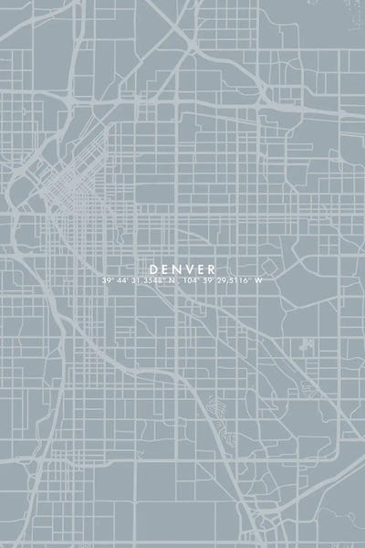 Colorado: Denver City Map Simple Color by WallDecorAddict