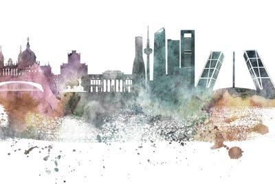 Madrid Pastel Skyline by WallDecorAddict multi panel art