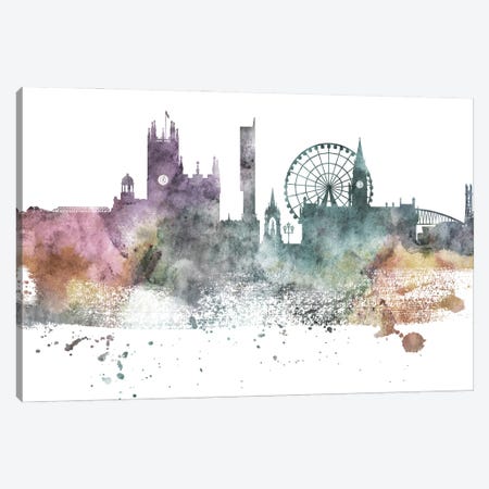 Manchester Pastel Skyline Canvas Print #WDA1071} by WallDecorAddict Art Print