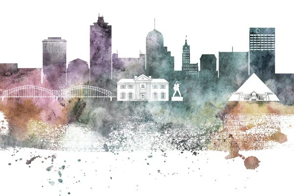 Memphis: Memphis Pastel Skyline by WallDecorAddict