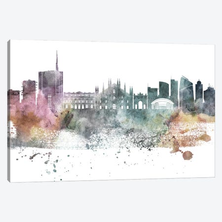 Milan Pastel Skyline Canvas Print #WDA1074} by WallDecorAddict Canvas Art