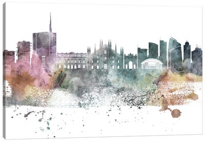 Milan Pastel Skyline Canvas Art Print - Milan Art