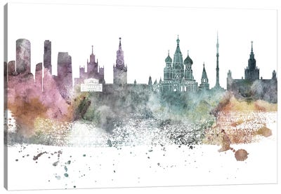 Moscow Pastel Skyline Canvas Art Print - Moscow Art