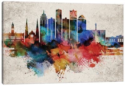 Detroit Abstract Canvas Art Print - Detroit Skylines