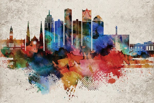 Michigan: Detroit Abstract by WallDecorAddict