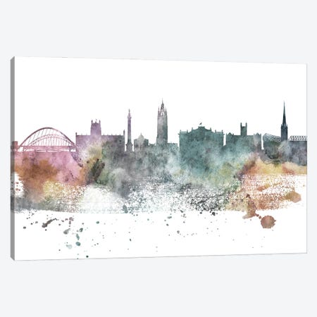 Newcastle Pastel Skyline Canvas Print #WDA1080} by WallDecorAddict Canvas Wall Art