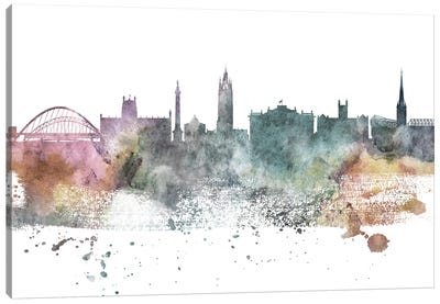 Newcastle Pastel Skyline Canvas Art Print