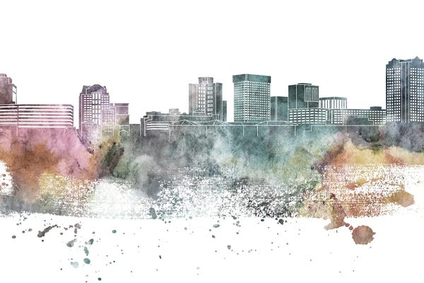 Virginia: Norfolk Pastel Skyline by WallDecorAddict