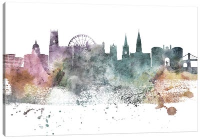 Nottingham Pastel Skyline Canvas Art Print