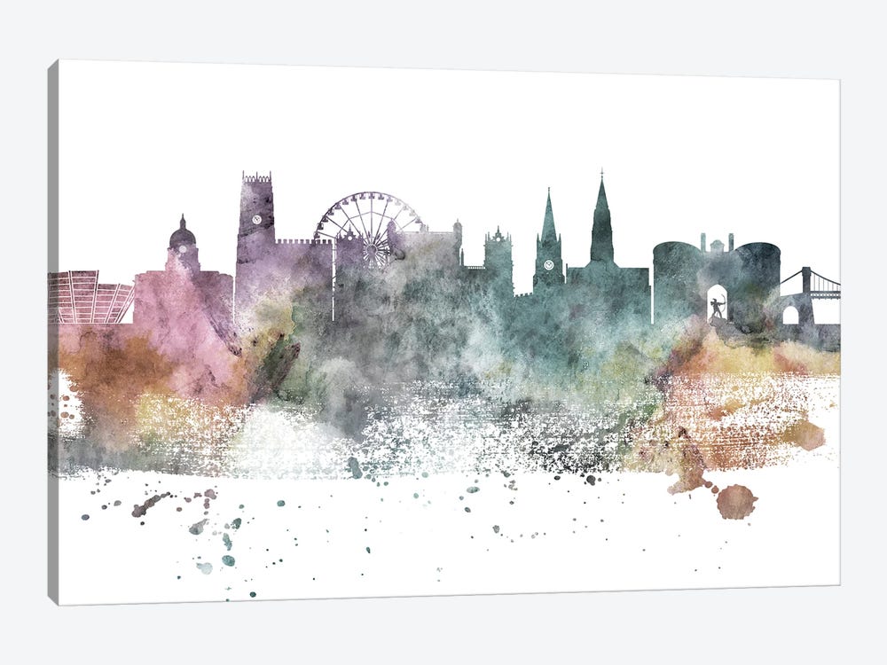 Nottingham Pastel Skyline by WallDecorAddict 1-piece Canvas Artwork