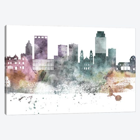 Omaha Pastel Skyline Canvas Print #WDA1083} by WallDecorAddict Canvas Wall Art