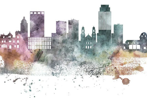 Nebraska: Omaha Pastel Skyline by WallDecorAddict
