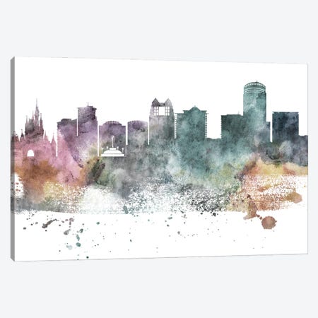 Orlando Pastel Skyline Canvas Print #WDA1085} by WallDecorAddict Canvas Print