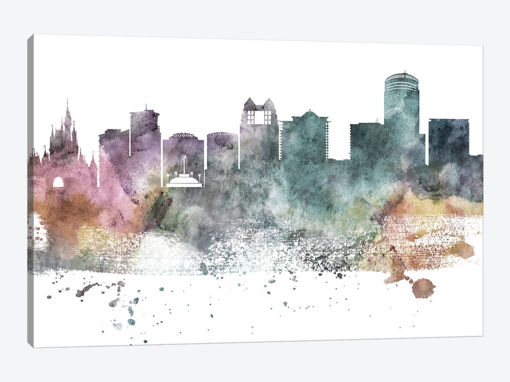 Orlando Pastel Skyline by WallDecorAddict 1-piece Canvas Print