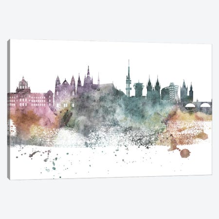 Prague Pastel Skyline Canvas Print #WDA1090} by WallDecorAddict Canvas Art Print