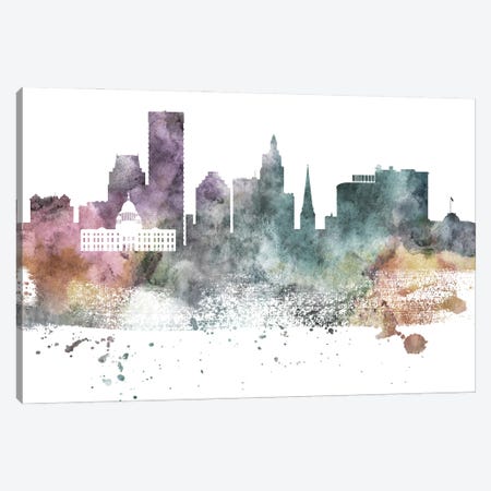 Providence Pastel Skyline Canvas Print #WDA1091} by WallDecorAddict Art Print