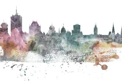 Quebec Pastel Skyline by WallDecorAddict metal wall art