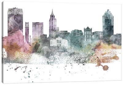 Raleigh Pastel Skyline Canvas Art Print