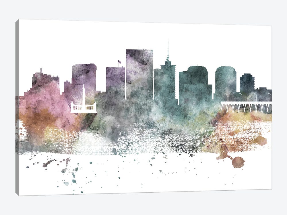 Richmond Pastel Skyline by WallDecorAddict 1-piece Canvas Artwork