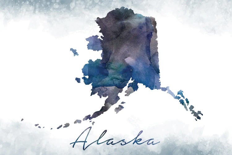 Alaska State Bluish by WallDecorAddict canvas print