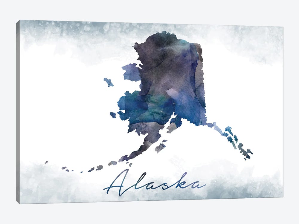 Alaska State Bluish by WallDecorAddict 1-piece Canvas Artwork