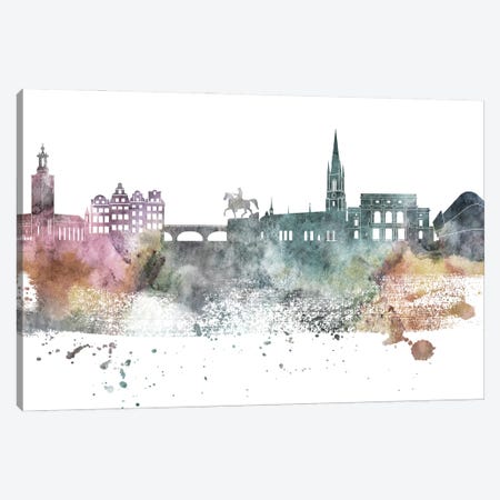 Stockholm Pastel Skyline Canvas Print #WDA1102} by WallDecorAddict Art Print