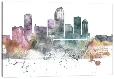 Tampa Pastel Skyline Canvas Art Print - Tampa Art