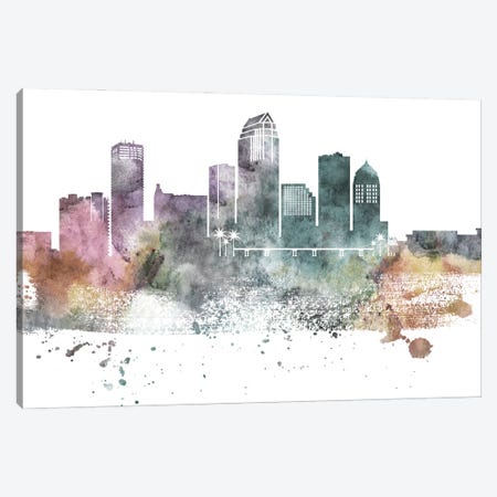 Tampa Pastel Skyline Canvas Print #WDA1104} by WallDecorAddict Canvas Artwork