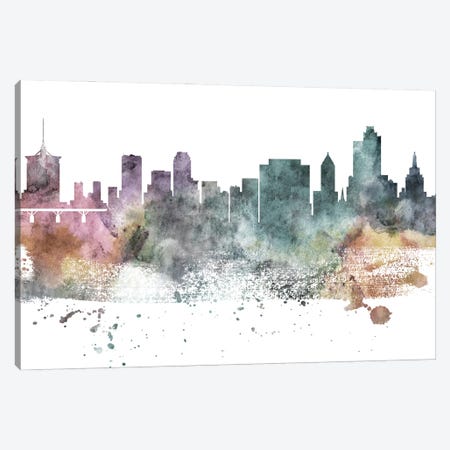Tulsa Pastel Skyline Canvas Print #WDA1106} by WallDecorAddict Canvas Art