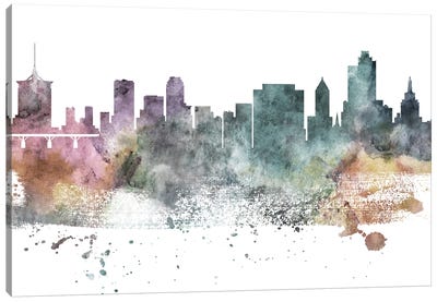 Tulsa Pastel Skyline Canvas Art Print - Oklahoma Art