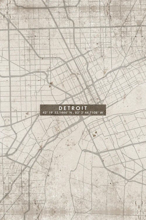 Detroit City Map Abstract