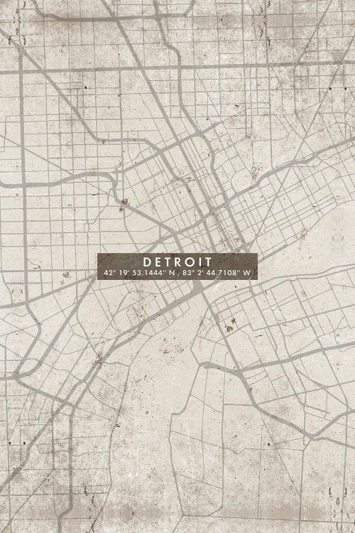 Detroit City Map Abstract by WallDecorAddict wall art